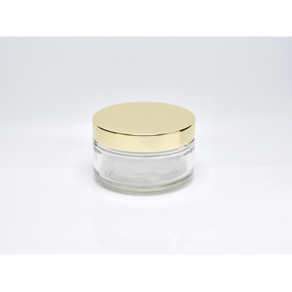 Classic 200g 6.8oz Wide Mouth Clear Glass Cosmetic Jar With Screw Cap, Heavy Wall Clear Glass Jar For body butter Cream