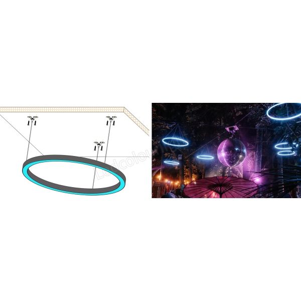 DMX512 Control RGB RGBW Pixel LED Ring Light for Outdoor Events Decoration