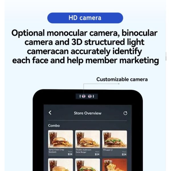 43 Inch Android Automatic Touch Screen Restaurant Self Ordering Machine With Scanner and Printer
