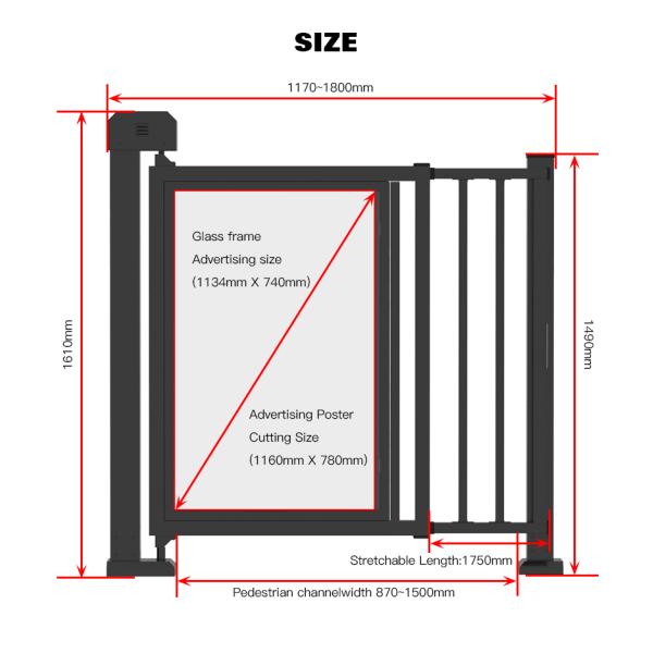 Промышленный 60 Вт бесшовный двигатель постоянного тока 304 Рекламные ворота из нержавеющей стали