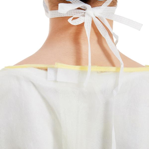 Do vestido descartável do isolamento dos Pp da roupa do paciente hospitalizado amarelo não estéril cirúrgico