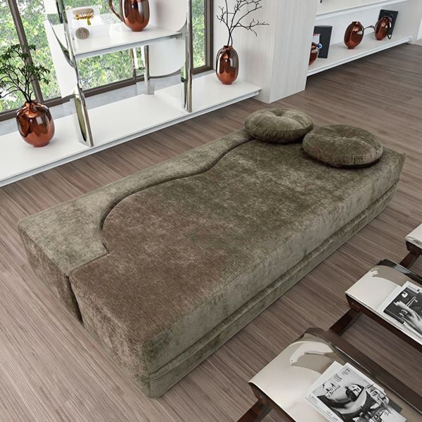 Modern Style Velvet Integrated Sectional Sofa Bed Comfortable Frameless Compressed Sofa for Apartments Modular Couch Corner Sofa