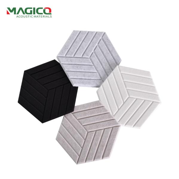Améliorez les solutions acoustiques grâce aux panneaux acoustiques en fibre de polyester, panneaux muraux acoustiques en fibre PET avec des designs muraux 3D élégants pour le contrôle du bruit