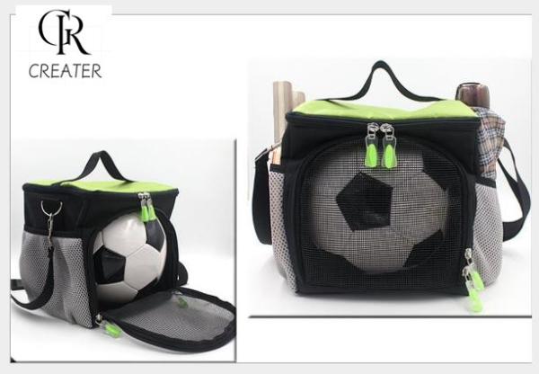 Bolsas esportivas de futebol de poliéster, bolsa de transporte preta para basquete/futebol ao ar livre