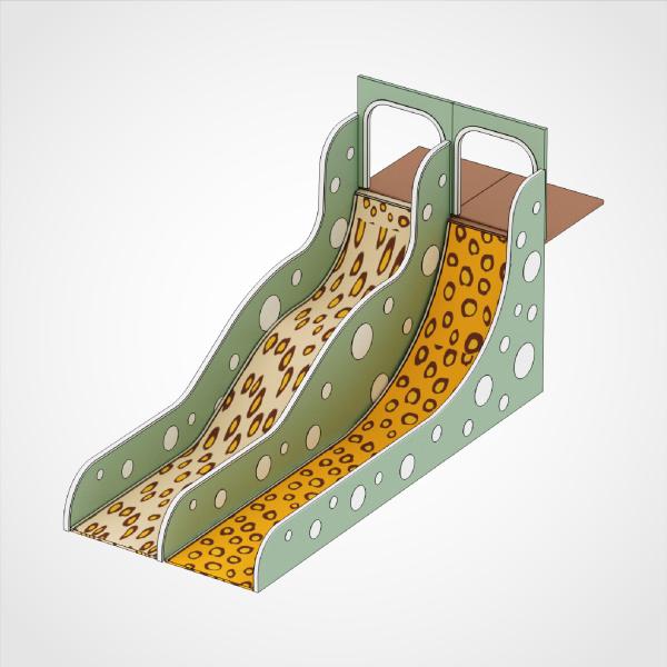 Des toboggans en plastique en forme de corne pour les enfants