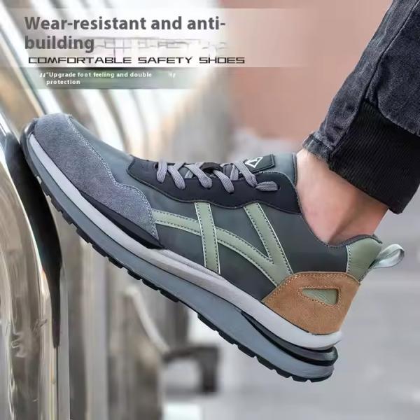 Rubber Sole Suede Microfiber Construction Safety Shoes With Standard Steel Toe And Kevlar Midsole