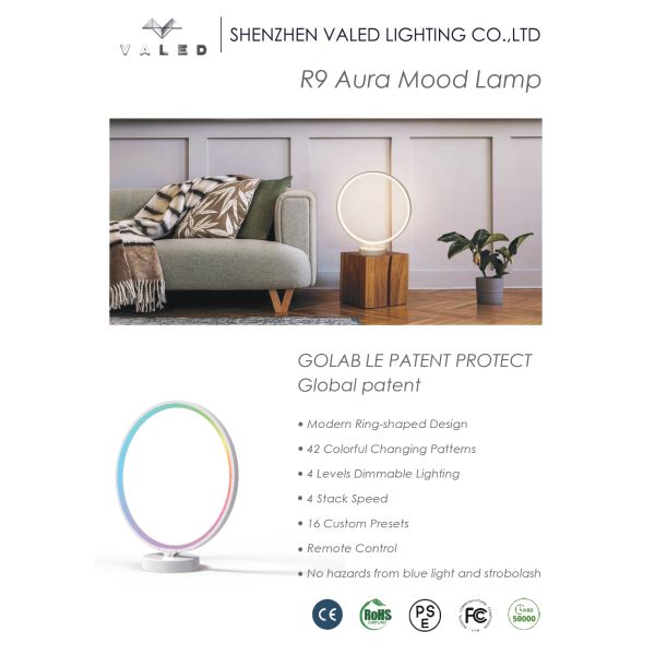 Custom Circle Table Lamp Dimmable RGB Color Changing Lights 8W