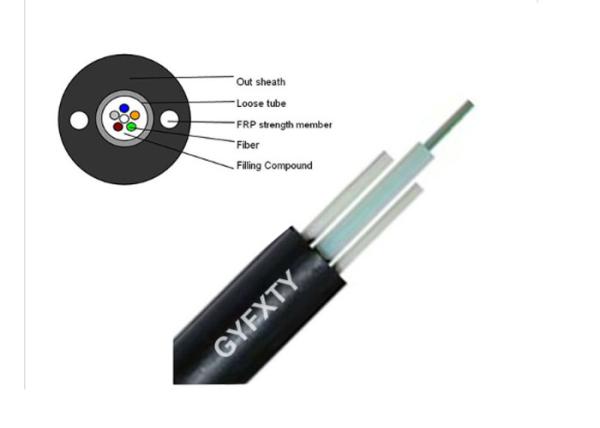 2-12Core FRP Strength Member Loose Tube Outdoor Fiber Optic Cable GYFXTY