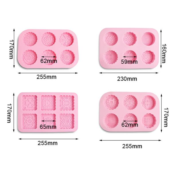 2oz Mooncake Glycerin Chocolate Silicone Mold Pan 4 Type Kitchen Baking Tools