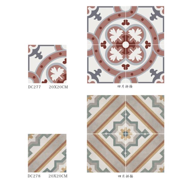 стены пола плиток фарфора толщины 200x200mm 8.5mm SGS печатания крытой красный керамический струйный