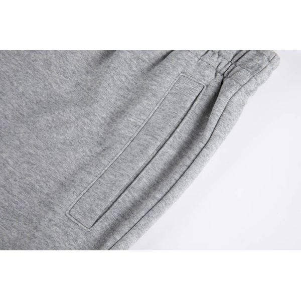 Men's Classic Heather Gray Fleece Sweatpants with Relaxed Straight-Leg Fit and Elastic Waistband