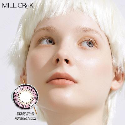 Rosa cosmético Hazel Grey Lens Colour 14,2 milímetros para os olhos claros