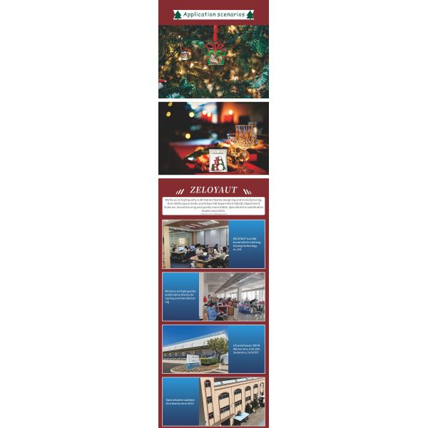 ZELOYAUT Wholesale Custom Sublimation Blank Hanging Christmas Pendant Ornament Tree Ornament DIY Metal Personalized Ornaments