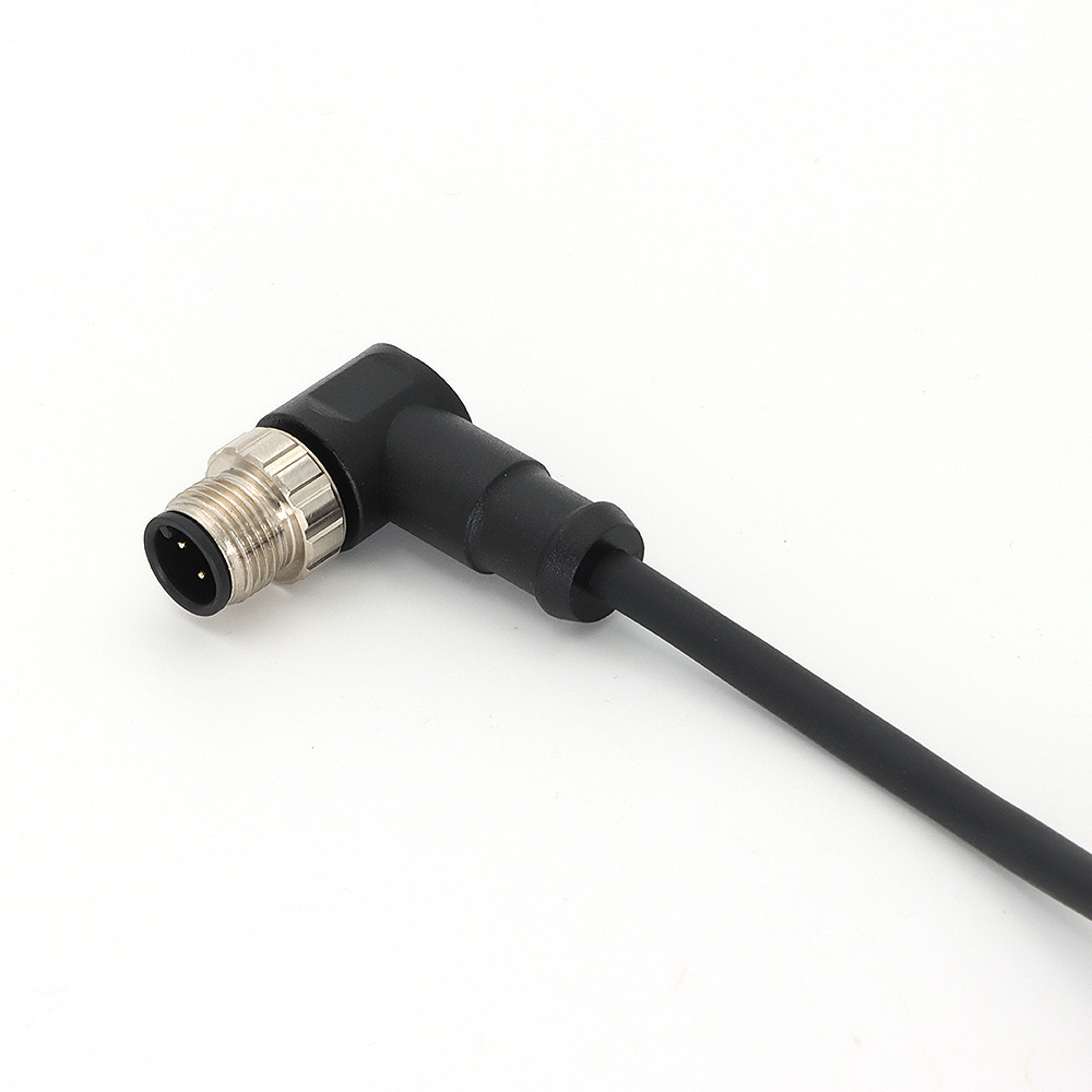 Сплавленный кабель M12 соединители IEC 61076-2-101 PIN3 A кодирование мужской угол