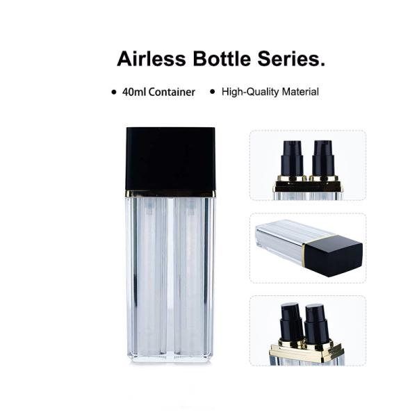 Bouteilles transparentes sans air pour cosmétiques à pompe à vide en plastique de 40 ml