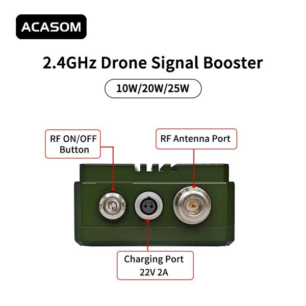 Commercial 40dBm 10W Drone 2.4 Ghz Signal Booster For Extended Range