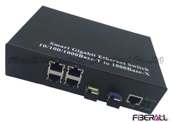 10/100/1000Base-T Fiber Ethernet Switch For Looped Network With 2 SFP 4 LAN Ports