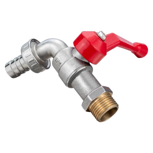 Forged Red Long Handle Surface Forged Brass Chrome Plated Ball Garden Water Tap Bib Cock