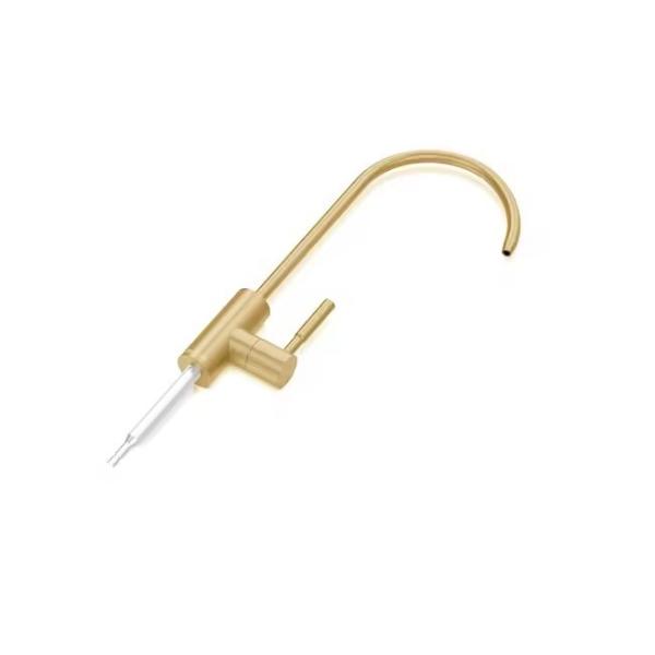 Single Handle Kitchen Sink Faucet Brushed Gold Drinking Faucet Water Filter for 2024