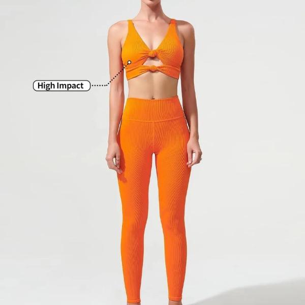                  Wholesale Custom Logo Gym Legging High Impact Sports Bra 3PCS Long Sleeve Yoga Wear Gym Fitness Sets             