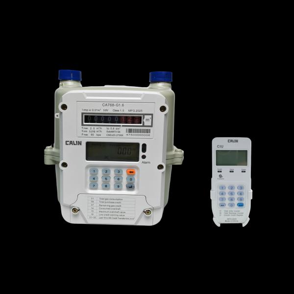 Aluminum Body Prepaid Gas Meter STS Keypad Domestic LPG Silicone Button Pulse Output