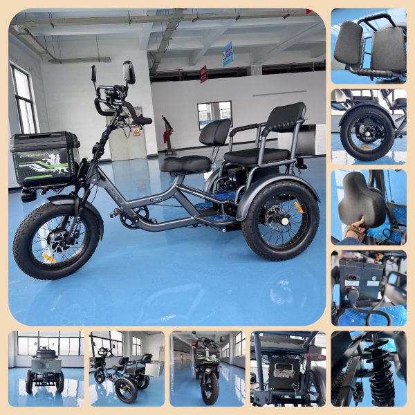 Potente Motocicleta Eléctrica de Tres Ruedas Multipropósito con Diseño Abierto para Manejar Varios Terrenos con Facilidad