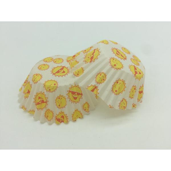 Disposable Yellow Cupcake Wrappers / Holders , Birthday Cupcake Wrappers For Kids