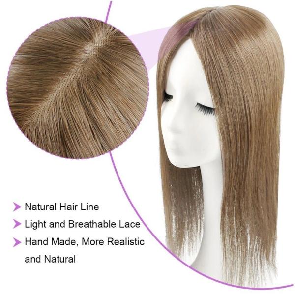 Mono Lace Virgin Human Hair Toppers for Women's Thinning Hair in European Hair Type