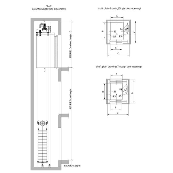 Лифты тракции 0.4m/S Shaftless жилые домашние для домашнего использования