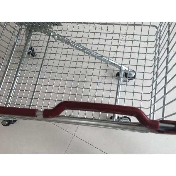 Wire Grocery Supermarket Shopping Carts Zinc Plating Clear Powder Coating