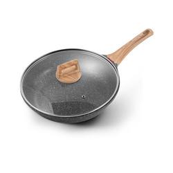High Quality Cookware Cooking Pot Maifan Stone Flat Bottom Frypan Non Stick Induction Frying Pan
