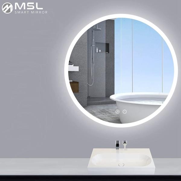 800*600mm LED Smart Bathroom Mirror 3000k LED Bathroom Mirror With Touch Button