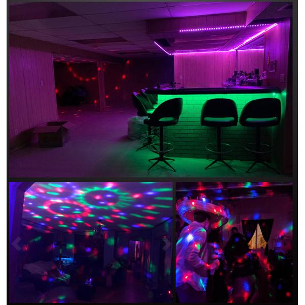 RGB Disco Ball Party Lights DJ Disco Light LED Projector Strobe Lamp Birthday Party Car Club Bar Karaoke Xmas Sound Acti