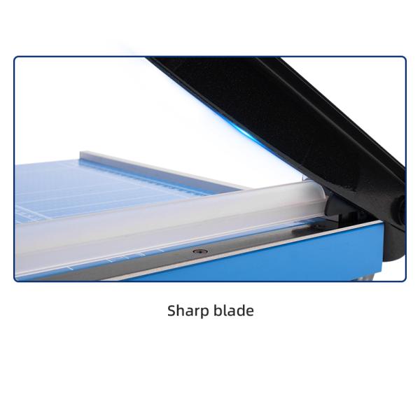 Professional A4 Manual Desktop Paper Cutter with Blue Base and Metal ABS Construction