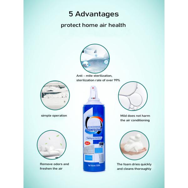 Aire acondicionado desinfectante matar gérmenes Aerosol de seguridad para limpiar aletas y aire fresco