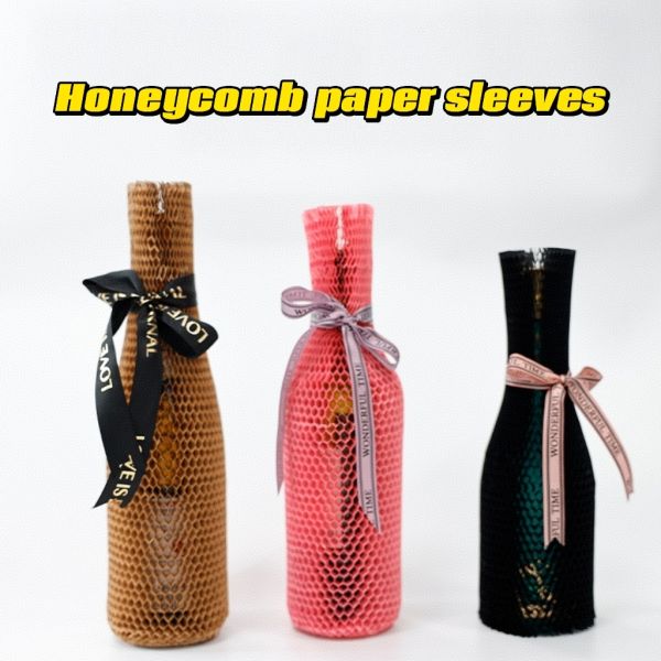 Vases Honeycomb Paper Sleeves 45cm Protective Cardboard Sleeves Wrap For Bottles