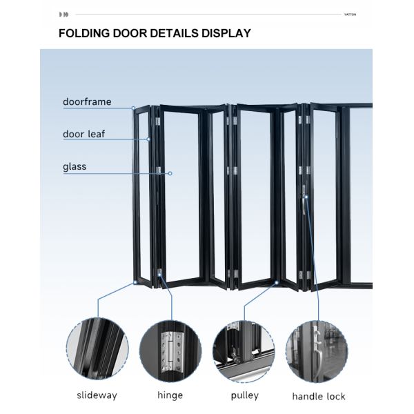 Modern Aluminum Alloy Thermal Break Anti-theft Thermal Insulation Folding Door Window Making Materials Double-layer Tempered