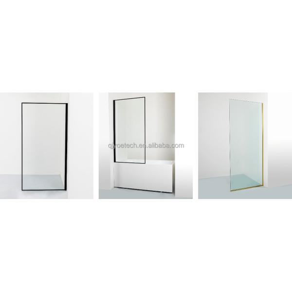 Безопасность Круглый угол 6 мм 8 мм 10 мм Черная решетка закаленное стекло для душевой ванной двери