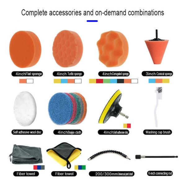 9 шт. Уборщик колес для автомобилей Сверло с силовой очисткой