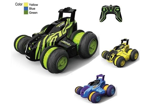 Rotation Yellow Blue 4WD Children's Play Toys  , 2.4G Stunt Remote Control Cars