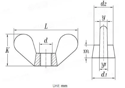 JIS B 1185 Hardware Round Wing Nuts