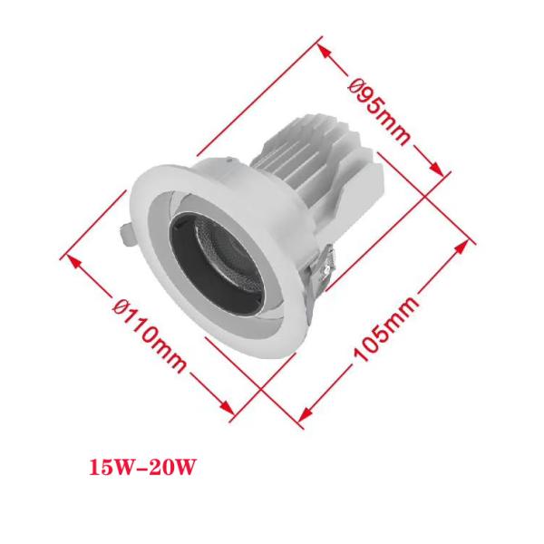 AMS 95mm Indoor LED Spotlights 20W 1500lm Aluminum Radiator