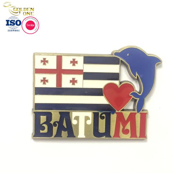 Customized 3d  Soft Enamel Souvenir City Refrigerator Magnet Custom Logo Metal Magnet Fridge  For Tourist