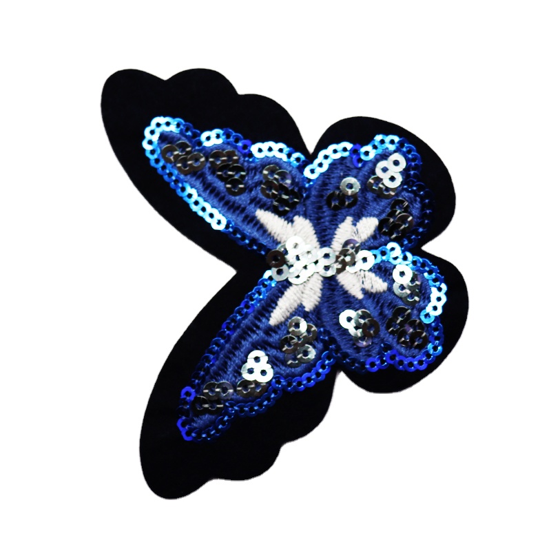 Customizable Mini Butterfly Sequin Embroidery Patches Handmade Design for Blouses and Clothing Customization