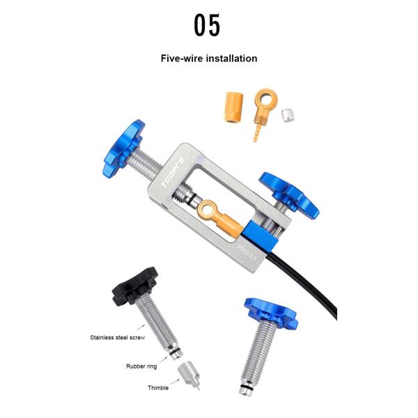 Aluminum Alloy Multifunction Bike Oil Needle Insertion Tool Five-Line Body Truncation