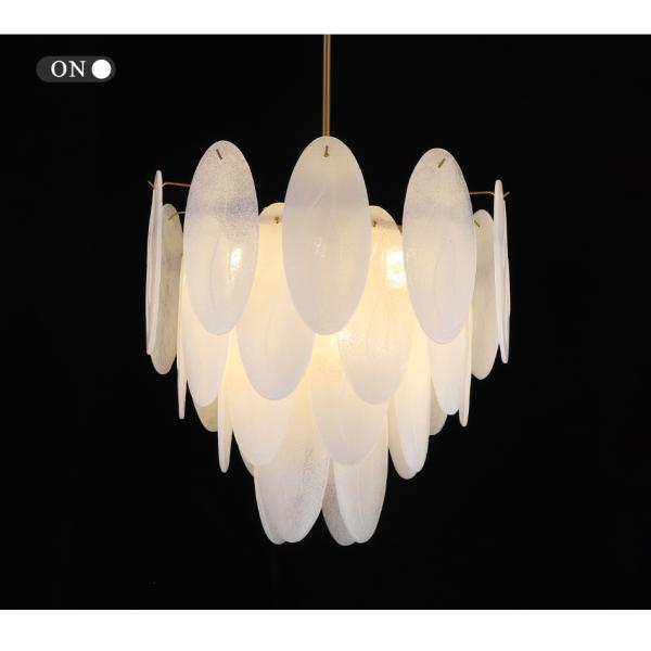 Modern chandeliers for living room glass round art décor leaf chandelier(WH-MI-320)