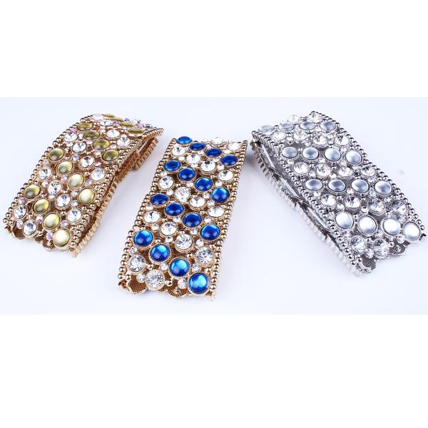 European and American fashion exaggerated color diamond wide bracelet