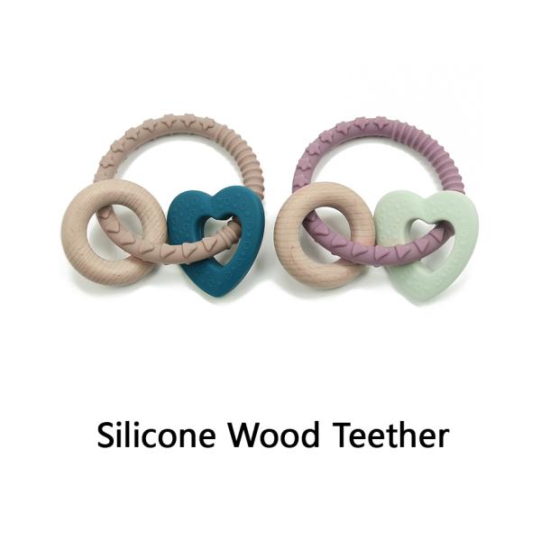100% Food Grade Silicone Wood Teether