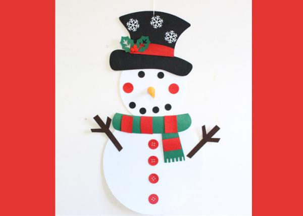 Wall Hanging Xmas Gifts DIY Snowman Felt Christmas Decorations With 31pcs Ornaments