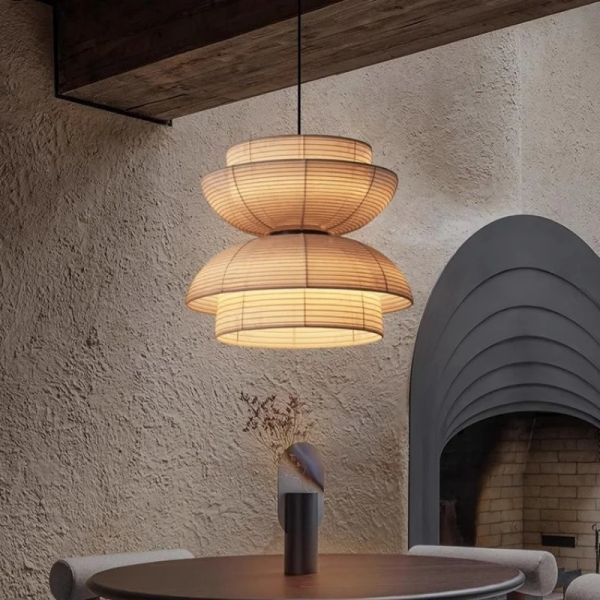 Japanese Pendant Lights Vintage Fabric Lantern Wabi Sabi Lights (WH-VP-335)